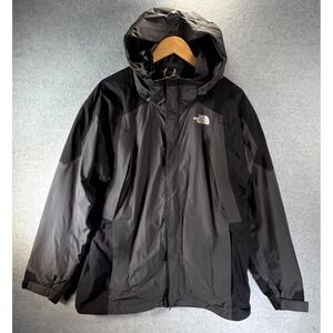 The North Face Gore-Tex Windbreaker Mens Large Gray Black Mountain Parka Hooded